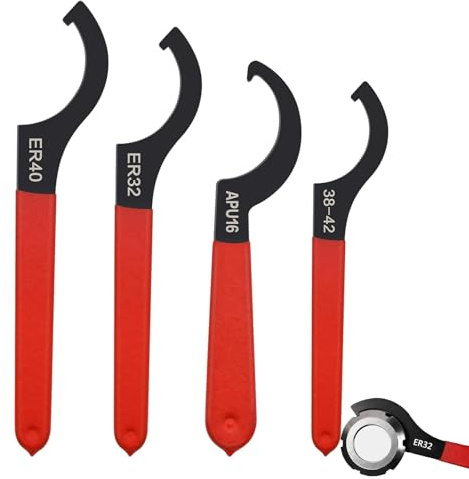 HXXWEUS C Llave de Gancho para Llave Inglesa, Herramienta de Llave de Gancho de 4 Piezas, Juego de Llaves de Tensor de Amortiguador, Herramienta de Reparación de Llaves Roscadas, Llave en Forma de C