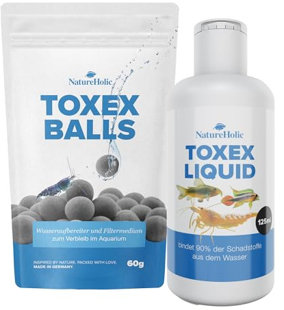 NatureHolic Wasseraufbereiter Kit - entfernt Schadstoffe & bindet Schwermetalle - Mineralienversorgung & Algenkontrolle im Aquarium - Macht das Wasser kristallklar - einfache Wasseraufbereitung