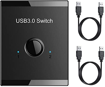 Asyduey Commutateur USB KVM USB HUB 3.0 SéLecteur SéLecteur Commutateur KVM pour PC Clavier Souris Imprimante 1 PièCe SéRie Partageant 2 PéRiphéRiques Commutateur USB