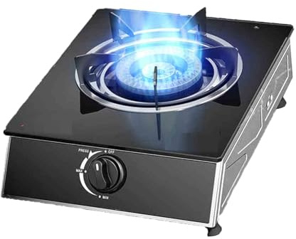 Estufa De Gas For Interiores, De Sobremesa De Vidrio Templado, Con Un Solo Quemador, 5,2 KW, Sin Necesidad De Perforar Ni Instalar, Ideal For Barbacoas Familiares(NG)
