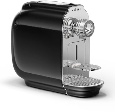 Afro Coffee Kahawa Premium Kaffeemaschine Espresso Black – kompakte Kapselmaschine mit 19 Bar Druck, Auto Power Off & herausnehmbarem Wassertank