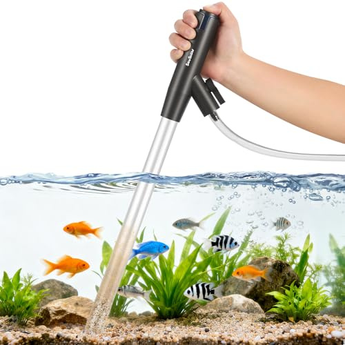 SOUSLOW Mulmsauger Aquarium, 4-in-1 Aquarium Reinigungsset Fisch Tank Kiesfilter mit Einstellbare Durchflussregelung Aquarium Zubehör Reiniger