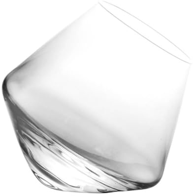 TOYANDONA Vaso Diseño Redondeado de Cristal de 300ml Resistente al Calor y Frío de Whisky Adecuado para Bares y Restaurantes