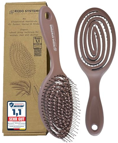 Ri|Do Systems Brosse à cheveux sans tirer - [TEST TRÈS BON] - Brosse démêlante et défrisant pour femmes, hommes et enfants, pour les boucles, cheveux mouillés, longs et fins, brosse à cheveux, brosse