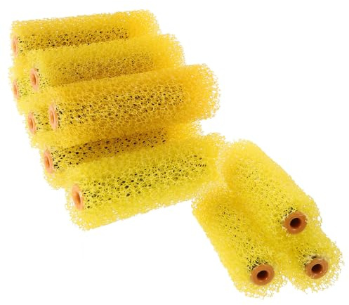 BIUDECO 10pcs Textured Paint Roller Covers Large Flower Sponge Embossing Drywall Texture Brush for Walls Efficient Paint Retention Artistic Pattern Decoration for Home and Office Wall