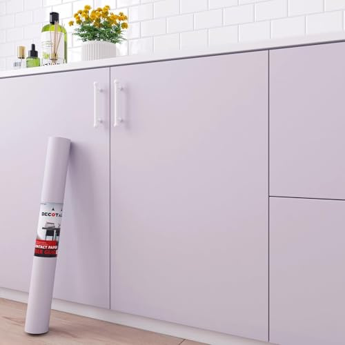 Decotalk Vinyl möbeldekal Viola Chiaro enfärgad 40 x 300 cm tapet vägg barn vinyl klistermärken för barnmöbler självhäftande tapeter flickor dekorativ för bänkskivor skåp