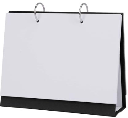 DIY Blanko Tischkalender DIN A5 Fotokalender Bastelkalender zum Selbstgestalten Ringbuch Karteikarten Dickes Kraftpapier Monatskalender kreative Tischplaner Spiralblock (Schwarz)