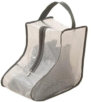Skoskydd PVC nät transparent sko och stövel förvaringsväska med dragkedja bärbar reseorganisatör skyddsväskor för förpackning resor och daglig användning, Kort grå kant, As picture, En stil