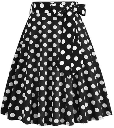 Rockabilly Gonna da donna con pois bianchi anni '50 anni '60, vestito a linea per feste, plissettate, pattinatori, gonna a pois, gonna a pieghe vintage