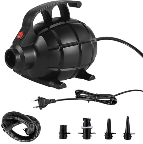 Rppiup Electric Air Pump, 600W High Power Portable Air Track Pump for Air Inflator Deflator, electric pump for inflatables with 4 Sizes Nozzle for Air Bed Mattress Inflatables Paddling Pool Beach Toys