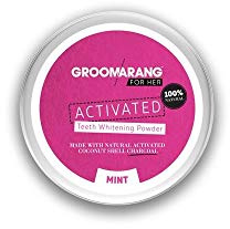Groomarang for Her Activated Teeth Whitening Powder Charcoal and Coconut Shell Mint for Her 50g