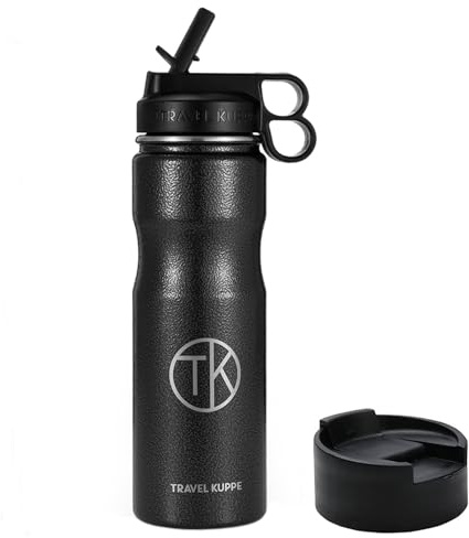 Travel Kuppe Vacuum Insulated Cycling Sports Water Bottle | Bike Water Bottle w/Straw & Sip Lid | Stainless Steel | Scratch Resistant