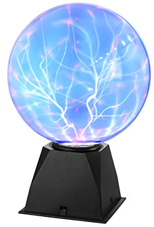 LEDMOMO Plasmaball Magische Plasmakugel Blau Licht Blitze Touch Sensitive Lampe 8 Zoll