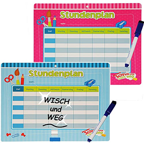 alles-meine.de GmbH Wisch & Weg - abwischbar - Stundenplan/Wochenplaner/Memoboard - mit Folienstift - Jungen - trocken + naß wischen - zum Beschreiben - schreiben - groß ..