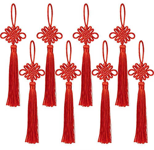 CHENGU 20 Pcs Chinese Knot The Fortune Tassel Satin Silk Handmade Chinese Knotting Cord for New Year's Gifts, Spring Festival and Home Decor