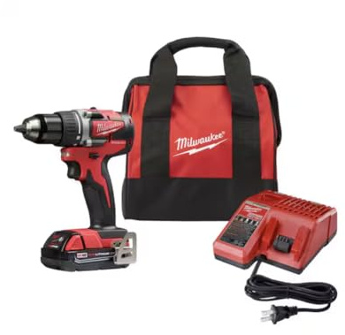 Milwaukee 2801-21P M18 - Kit de taladro/atornillador compacto sin escobillas de iones de litio de 18 voltios