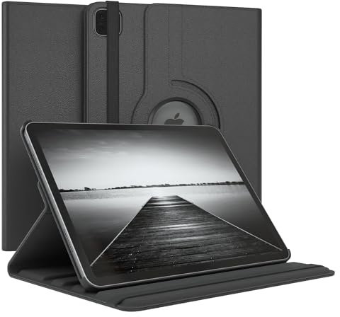 EAZY CASE - Tablet Hülle für iPad Pro 11 2018 Schutzhülle 11 Zoll Smart Cover Tablet Case Rotationcase zum Aufstellen Klapphülle 360° drehbar mit Standfunktion Tasche Kunstleder Schwarz