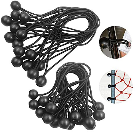 Bungee Ball, Elastici Fissaggio, Elastici Sfera, 30 Pezzi 150mm e 200mm,Loop Expander,Fascette Kit Issaggio Bungee Ball Fissaggio di Tende,Tendoni,Tessuti e Piani di Supporto Teloni,Poster,Banner