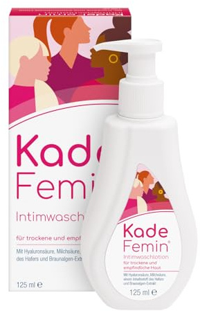 KadeFemin Intimwaschlotion pH-hautneutral, sanfte tägliche Reinigung 125 ml | Sanfte Intimhygiene mit Hyaluronsäure, Milchsäure und Braunalgen-Extrakt. Beruhigt und spendet Feuchtigkeit. Vegan