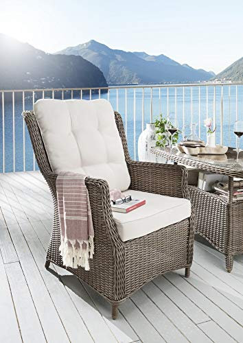 Beauty.Scouts Outdoor Collar Edition DEST Sessel Sally, Vintage braun, 66 x 78 x 97 cm, mit Polster, Gartenstuhl, Stuhl, Balkon, Garten, Gartensessel, Balkonsessel, Balkonstuhl