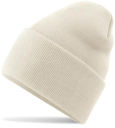 Hatstar Deep Cuffed Beanie Mütze | Wame Damen Wintermütze| Herren Feinstrick Mütze mit 10cm breiter Krempe | Strickmütze für Frauen Männer | Unisex - Dick - Weich - Warm