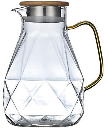 Caraffa per acqua, caraffa in vetro con coperchio, brocca per succo da 2 litri, caraffa per resistere alle alte temperature,Single pot