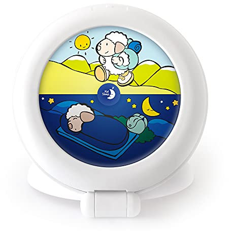 Pabobo - Kid Sleep Portable Educational Alarm Clock for Children - Day/Night - Luminous - Girl and Boy - Globetrotter - White