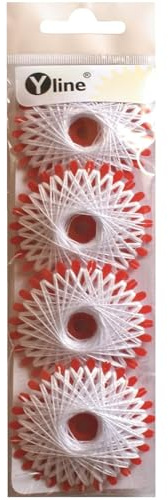 4 Sterne a. 20 m Sternzwirn Polyester weiß - Weiss, Sternchenzwirn Stern - Zwirn, sl, (0,06 € / m), 3171-02
