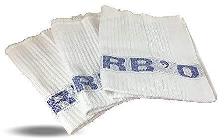 Lot de 3 serpillières absorb'o | Ultra absorbante |Grande taille 60 * 100 | Ménage domestique ou industriel | Pour laver essuyer éponger | blanche avec liseré bleu | Kibros SERPABS3