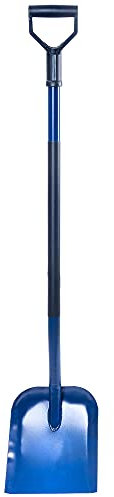 KADAX Pala de acero de mango ligero, pala con mango en D, pala para arena, grava, tierra, jardín (metal, azul)