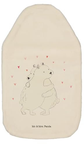 Mr. & Mrs. Panda Wärmflasche Eisbär Umarmen - Geschenk, Wärmflasche mit Bezug, lustige Sprüche, Bettflasche, Gute Laune, Wärmflaschenbezug,
