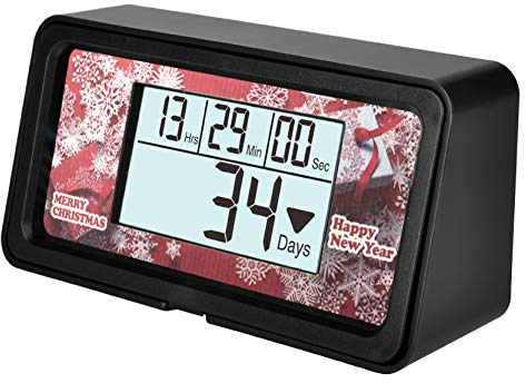 HonorMeet Digitale Weihnachts-Countdown-Uhr, Ruhestand Countdown-Kalender, 12 & 24 Stunden Uhr Display mit Hintergrundbeleuchtung für Urlaub Ruhestand Sitzung Jahrestag Hochzeit (200B)