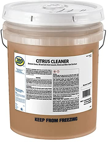 Zep Citrus Cleaner and Degreaser - 5 Gallon (1 Unit) 45535 - Concentrated, Removes Grease, Grime, Oil and Soils from Concrete, Metal and Other Hard Surfaces
