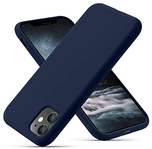 OitiYaa Silikonhülle Entwickelt für iPhone 11 Hülle, Ultradünne Stoßfeste Schutzhülle aus Flüssigsilikon mit weichem, kratzfestem Mikrofaserfutter, 6,1 Zoll, Navy Blau