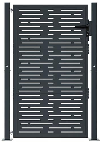 Tidyard Garden Gate Anthracite 100x150 cm Steel Square Design Home Fence Model153193