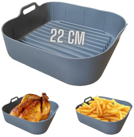 Silikonform 22 cm för Airfryer – Kompatibel med Cosori Dual Blaze – Tillbehör för Luftfritös & Ugn – Non-Stick, BPA-Fri, Livsmedelsklassad Silikon – Återanvändbar & Värmetålig