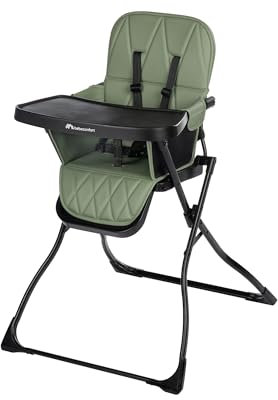 Bebeconfort Lily, trona, 6 meses-3 años, 9-15 kg, plegado ultracompacto, ligera (4 kg), fácil limpieza, acolchado suave, plegado fácil con una sola mano, Mineral Green