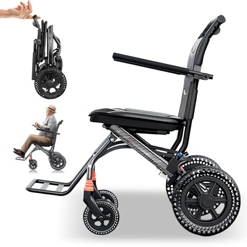 Bueuwe rollstuhl faltbar leicht, Tragbar Reiserollstuhl mit FußStüTze, rollator schmal für wohnung, Outdoor Rollstühle, Rollstuhl für Behinderte, rollatoren für senioren