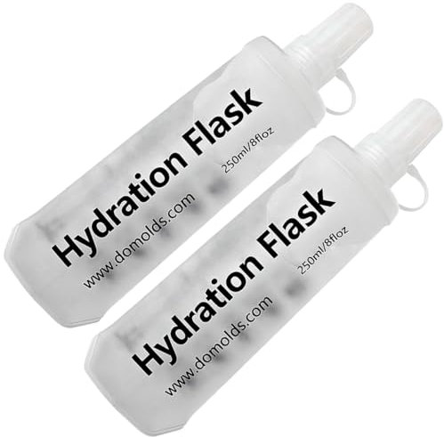 CXWLJL Lot de 2 bouteilles d'eau souples pliables de 250 ml pour course à pied, randonnée, cyclisme, escalade, blanc