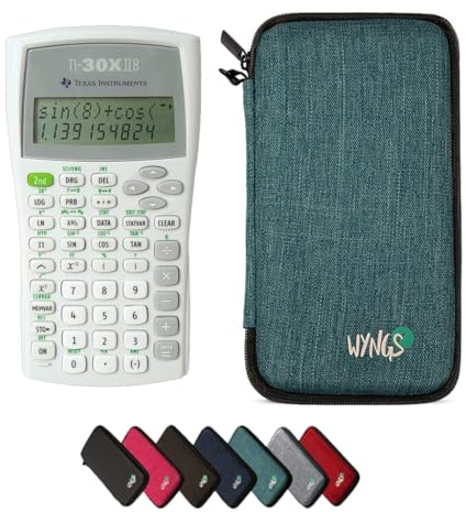 TI-30XIIB inkl. WYNGS Schutztasche Türkis - Wissenschaftlicher Taschenrechner - Basic Set