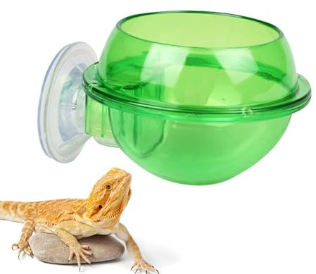 Poupangke Reptilien Saugnapf Feeder | Reptilien Feeder Wasserschalen | Gecko Ledge Saugnapf Feeder Chamäleon Futternapf für Gecko Bartschlangen Drache