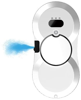 Topchances Window Cleaner Robot, Automatic Window Cleaning Robot with Water Spray, Electric Intelligent Robot Window Cleaner Glass Cleaning with Remote Control for Windows Table Tile,5600Pa Suctio