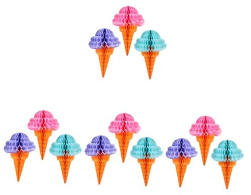 STOBAZA 12stücke Teiliges Hawaii Hängende Eiscreme Honigwaben -Pendants Für Party Und Fotodekoration Bunte Papiermaterialien Für Hochzeiten Geburtstagsfeiern Und Themenfeste