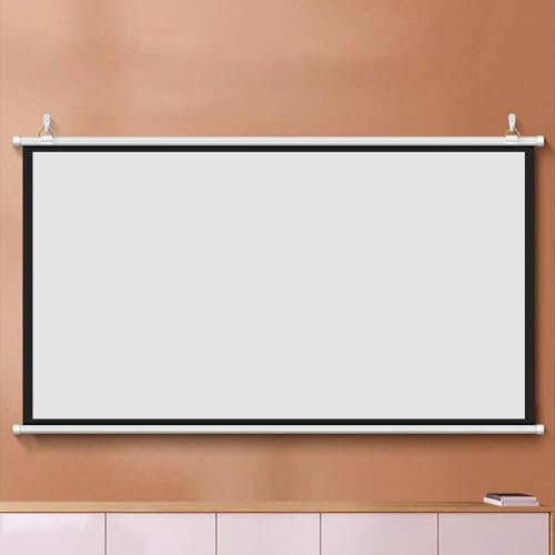 SXKJQER 30, 40, 50, 60, 72 Manual Pull Down Projector Screen White, Indoor Outdoor Moive Projector Screen,Video Screen For Home Meeting Room Classroom Restaurant Bar, Wall/Ceiling Mount(4:3,40)
