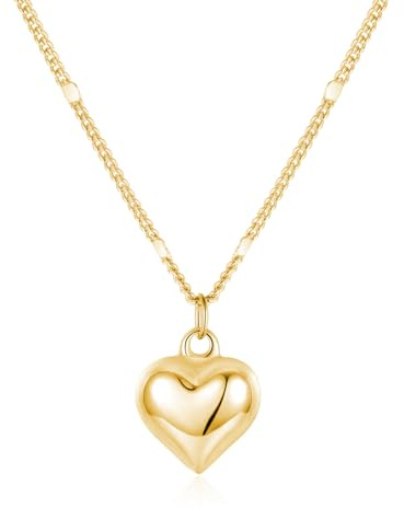 SLUYNZ Collier en argent sterling 925 massif en forme de cœur pour femme et fille, Petit, Argent sterling, Pas de pierre précieuse