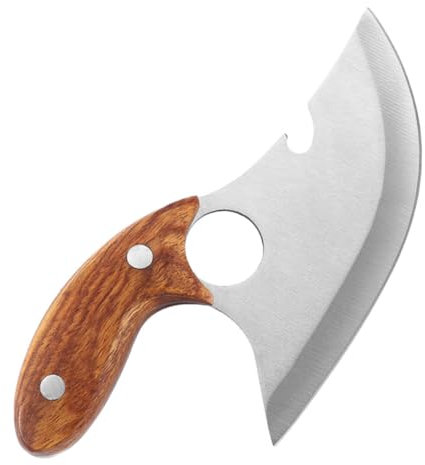 Cabilock Coltello da Carne in Acciaio Inox Manico in Legno, Mannaia da Macellaio Resistente e Affilata, Utensile da Cucina per Taglio Rapido e Preciso, Adatto a Uso Domestico