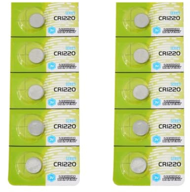 HINAYOSAN Lot de 5/10 piles bouton CR1220 3 V au lithium pour jouets et télécommandes