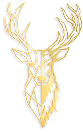 Wallity Elegant Gold Decorative Metal Wall Accessory, 42 x 70 cm | 100% Metal, 1.5 mm Thickness | Easy Wall Mounting, Perfect for Modern Home Decor