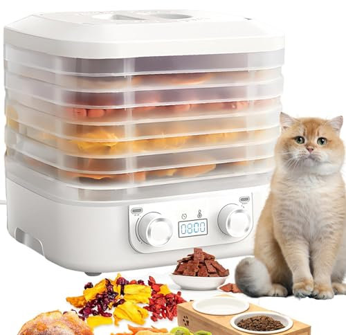 Electric Food Dehydrator - 5-Tier Fruit & Meat Dryer with Adjustable Temperature & Timer, for Drying Jerky, Beef, Fruits, Pet Treats & Snacks in Home Kitchen