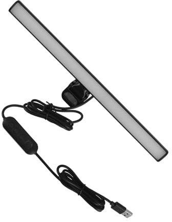 GRIRIW LED Monitor Bar Light Adjustable USB-Powered Screen Lamp for Desktop Computers, Dimmable Reading Desk Lamp for Office and Study, Black